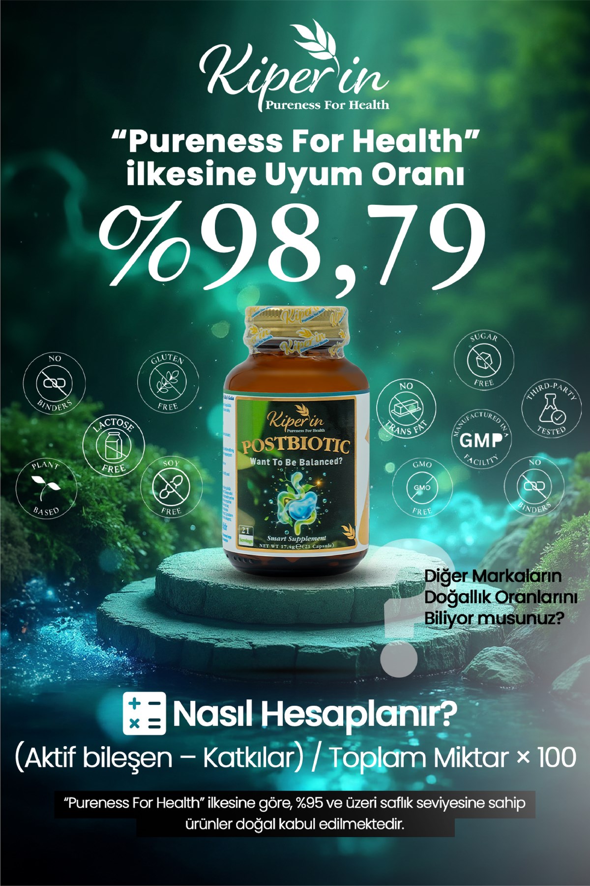 KİPERİNPROBİYOTİKLERKiperin Postbiyotik 210 Milyar Cfu Rhamnosus & Plantarum Sindirim 21 Kapsül