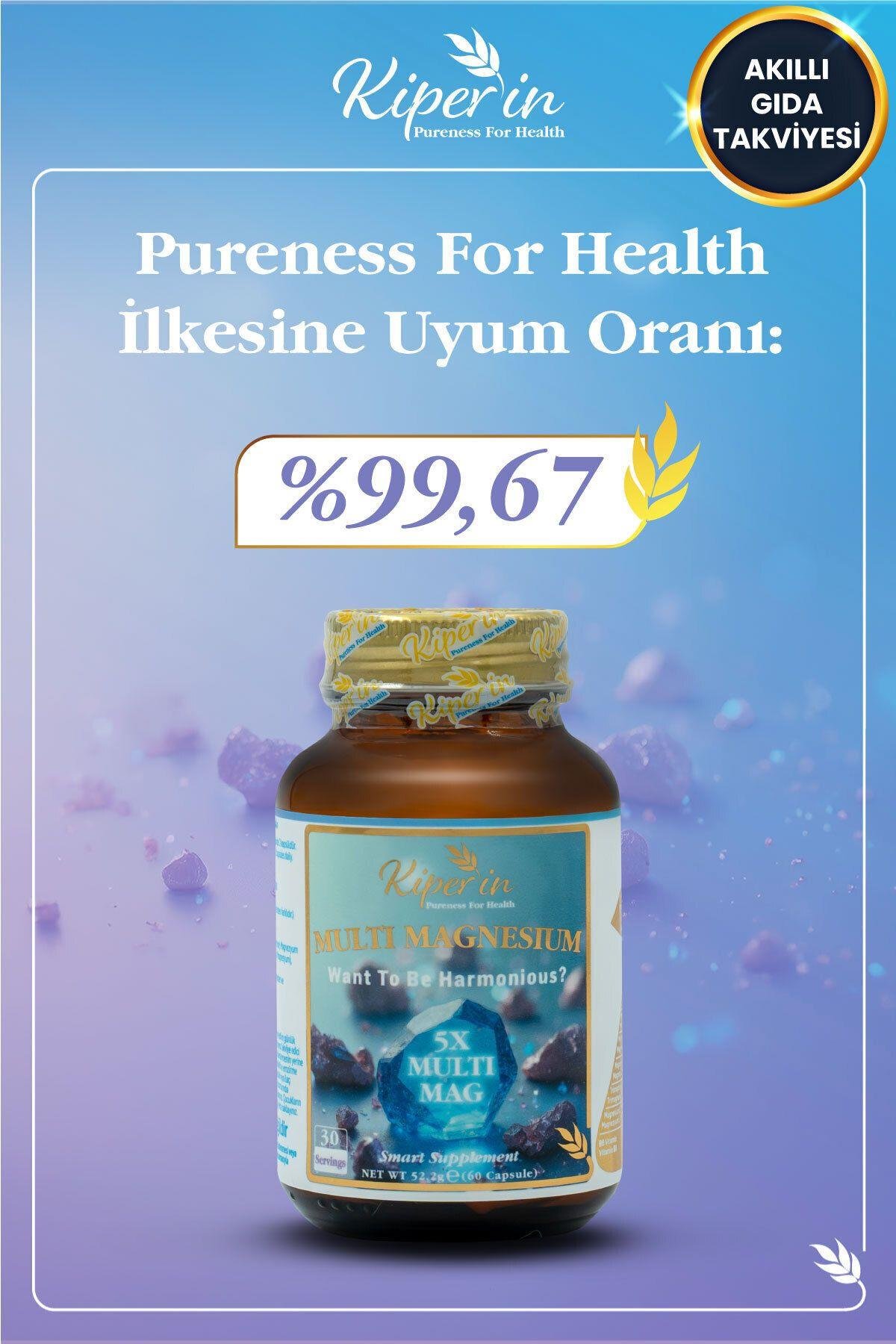 KİPERİNVİTAMİN-MİNERALLERKiperin 5x Çoklu Magnezyum Taurat Bisglisinat Malat Sitrat L-Treonat Akıllı Gıda Takviyesi 60 Kapsül
