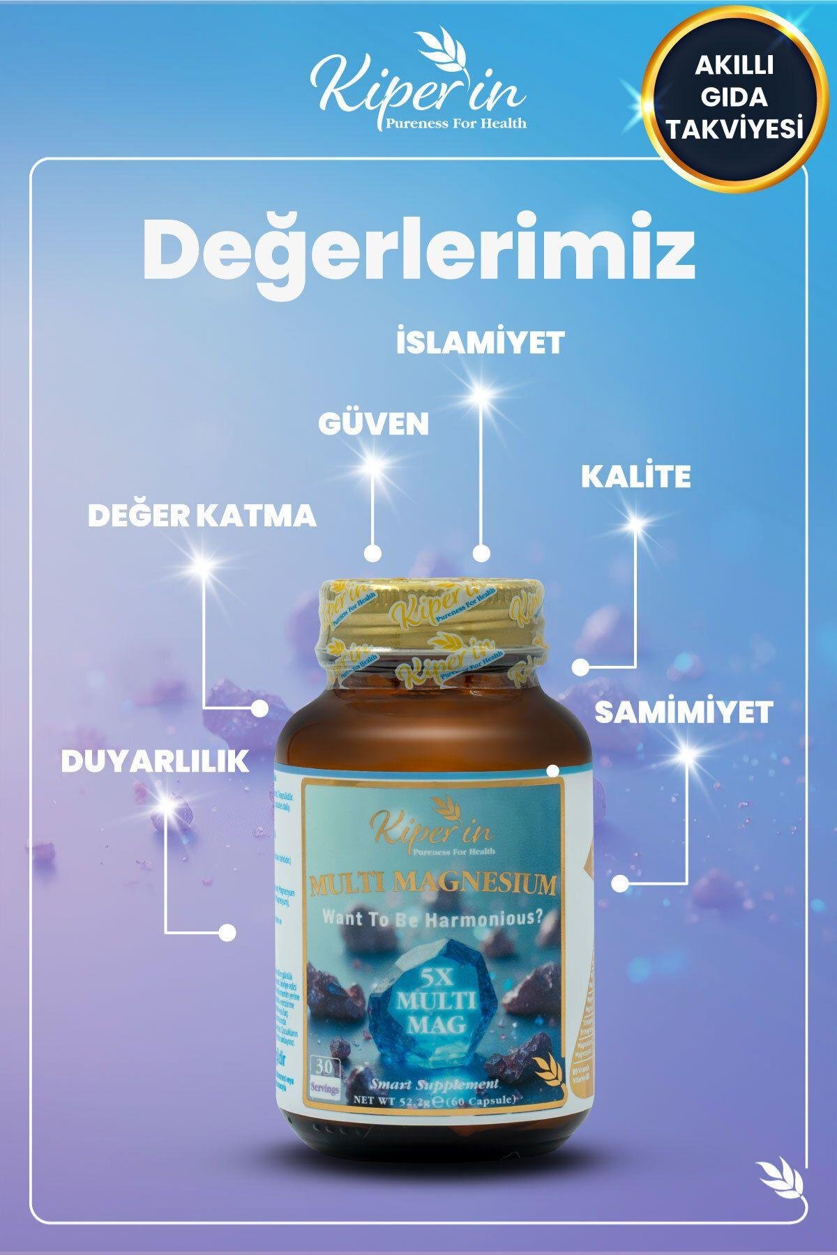 KİPERİNVİTAMİN-MİNERALLERKiperin 5x Çoklu Magnezyum Taurat Bisglisinat Malat Sitrat L-Treonat Akıllı Gıda Takviyesi 60 Kapsül