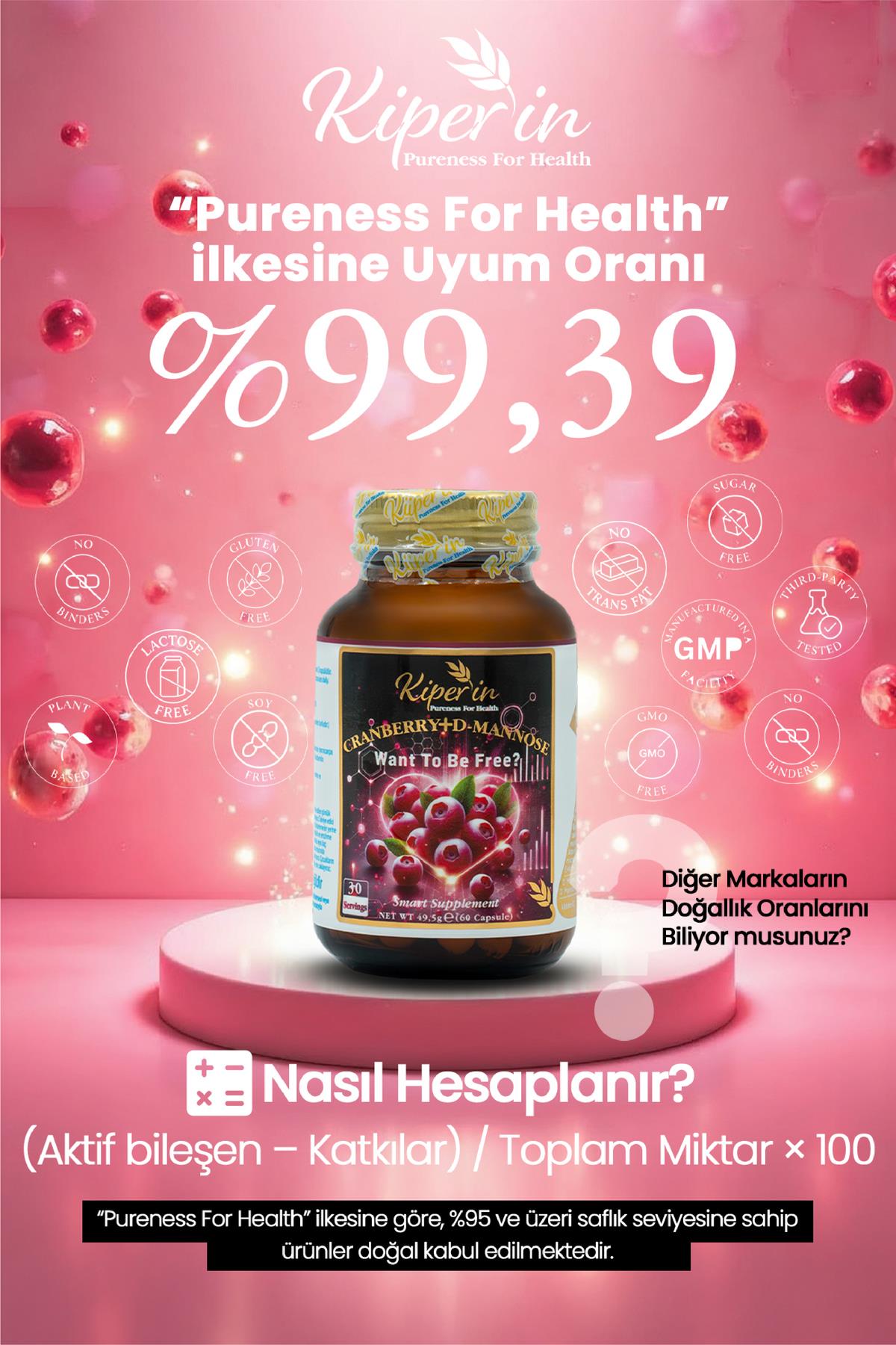KİPERİNVİTAMİN-MİNERALLERKiperin Cranberry D-Mannoz Vitamin C 60 Kapsül