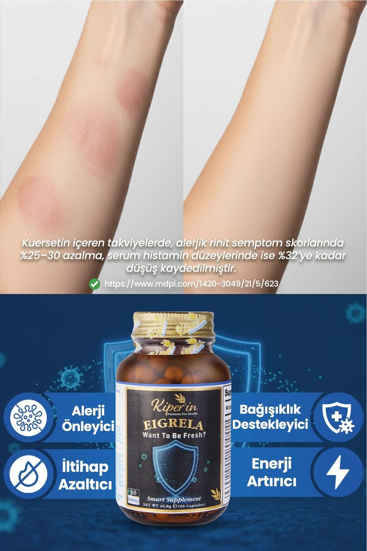 KİPERİNVİTAMİN-MİNERALLERKiperin Eigrela Kuersetin, Kekik, Astragalus, Çörek Otu, Akgünlük 60 Kapsül