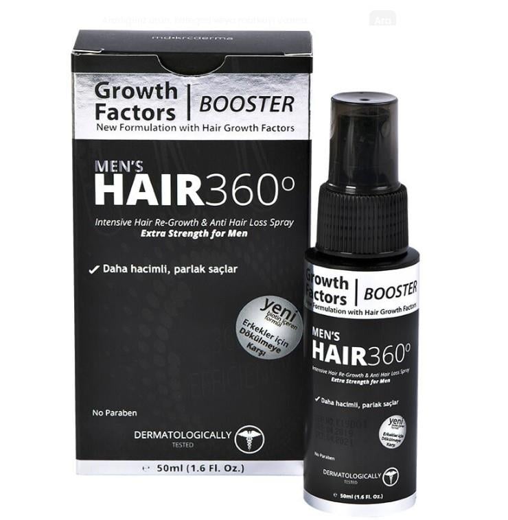 Krc DermaSAÇ SERUMLARIHair 360 Booster Mens Hair Spray 50ml - Erkekler için Saç Spreyi
