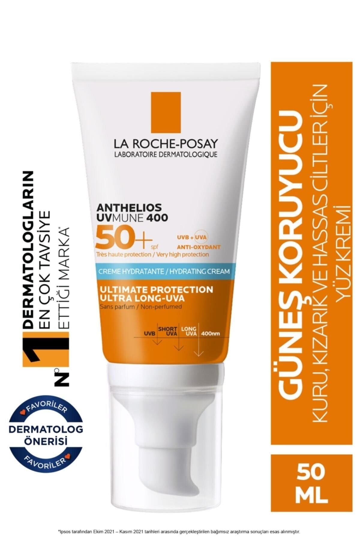 LA ROCHE POSAYGÜNEŞ ÜRÜNLERİLa Roche Posay Anthelios UVMune 400 SPF50+ Nemlendirici Güneş Kremi 50 ml