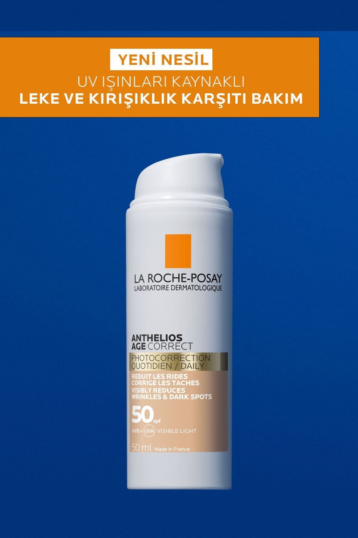 LA ROCHE POSAYYÜZ GÜNEŞ ÜRÜNLERİLa Roche Posay Anthelios Age Correct Daily SPF50+  Tinted Cream 50 ml