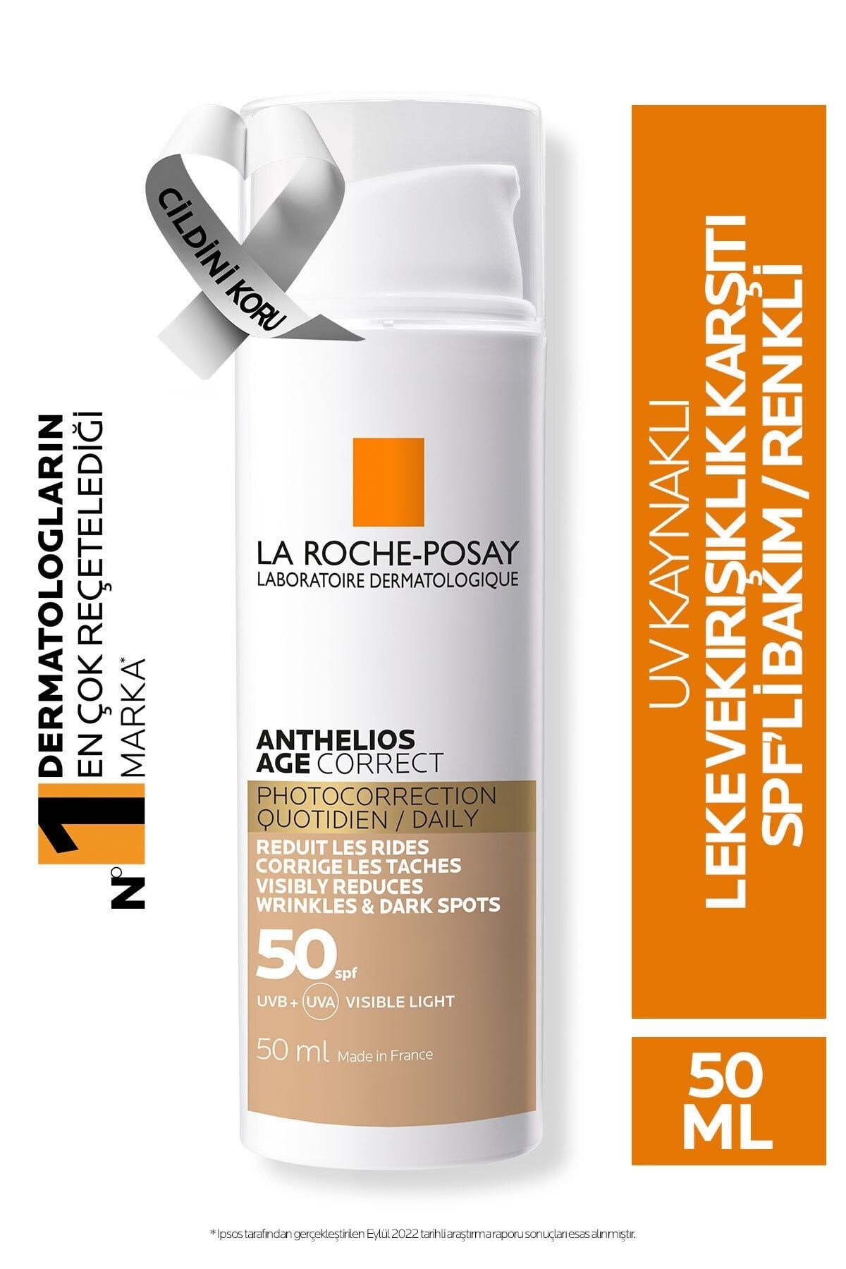 LA ROCHE POSAYYÜZ GÜNEŞ ÜRÜNLERİLa Roche Posay Anthelios Age Correct Daily SPF50+  Tinted Cream 50 ml
