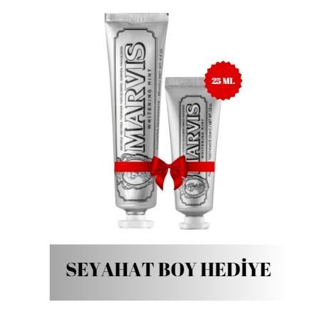 MARVİSDİŞ MACUNLARIMarvis Whitening Mint Diş Macunu 85 ml SEYAHAT BOYU 25 ML HEDİYE 