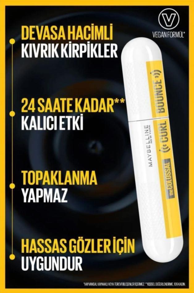 MAYBELLINE NEW YORKKOZMETİKMaybelline New York Siyah Bonus Maskara - Colossal Curl Bounce Mascara 
