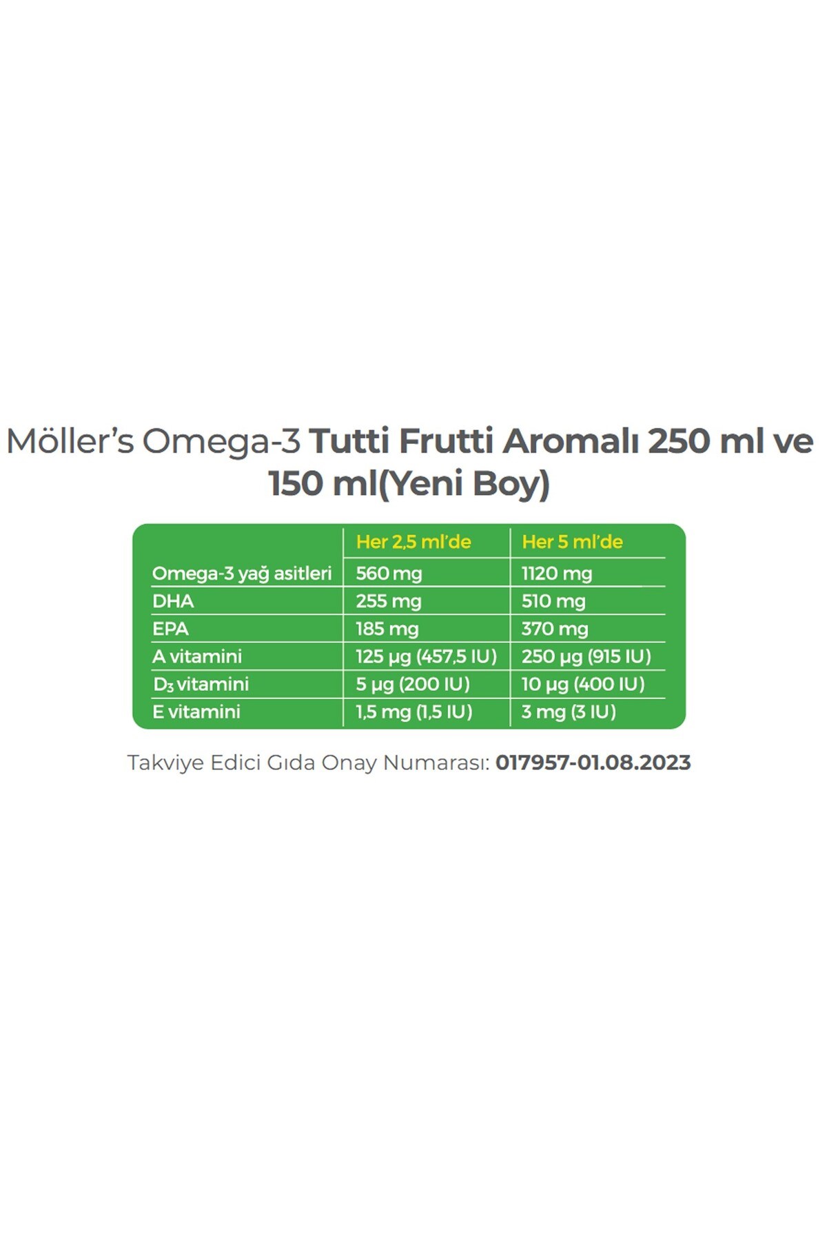 MÖLLERSOMEGA-3 / BALIK YAĞLARIMöller's Omega-3 Balık Yağı Şurubu Tutti Frutti 150 ml