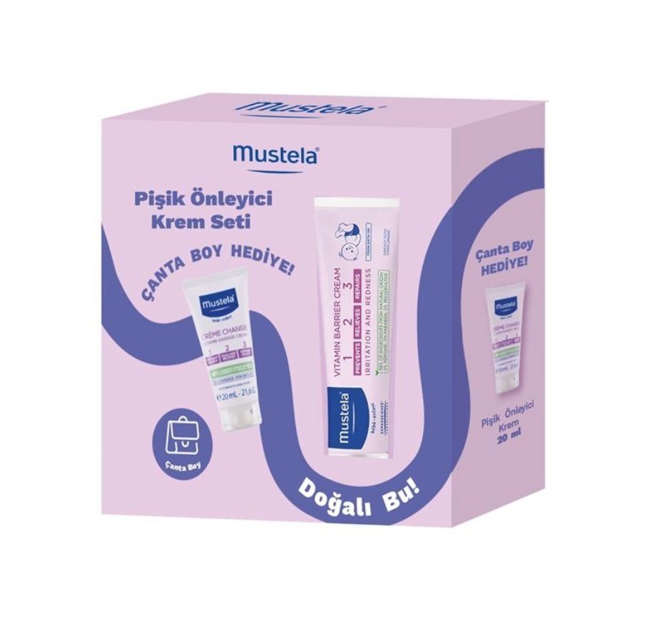 MUSTELAPİŞİK KREMLERİMustela Set - Vitamin Barrier 1-2-3 Pişik Önleyici Krem 100 gr + 20 gr Hediyeli