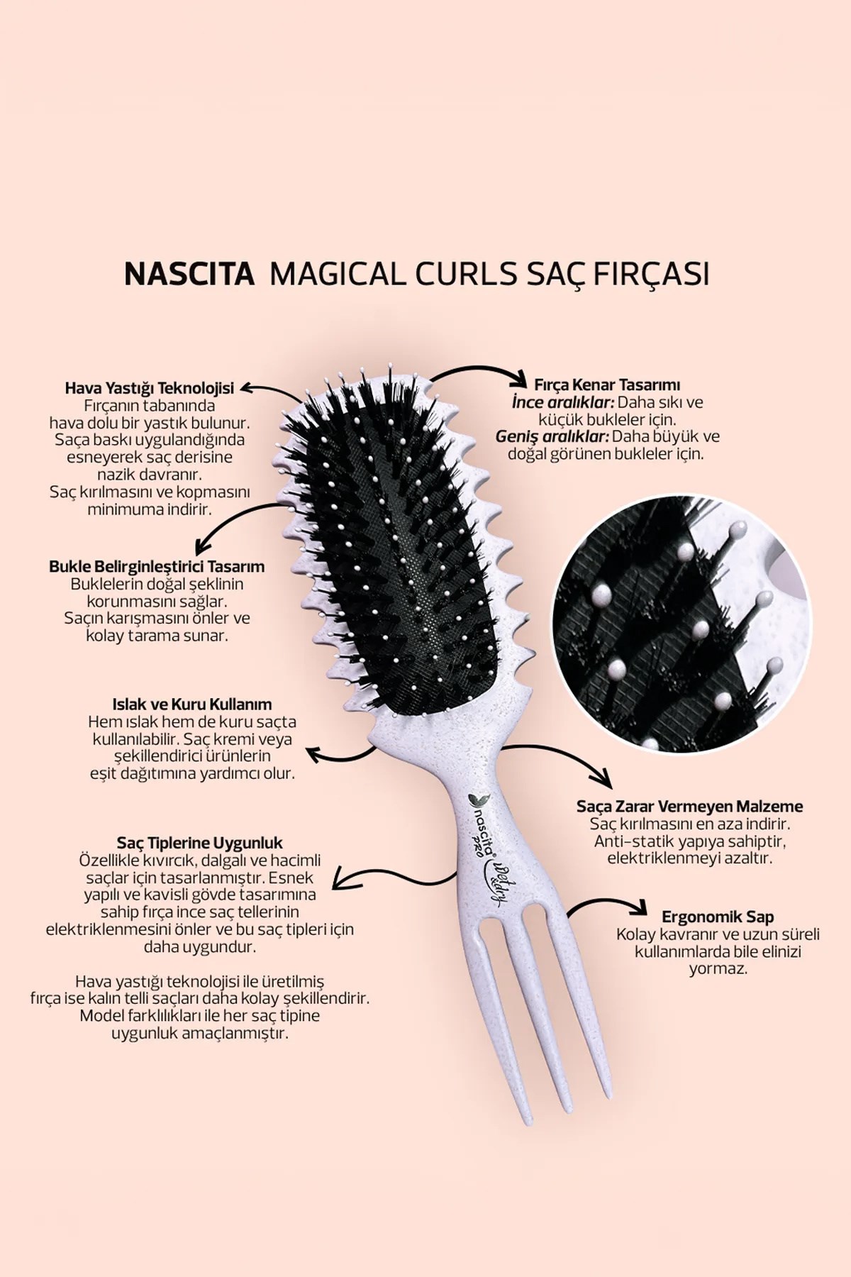 NascitaSAÇ FIRÇALARI / TARAKLARNascita Magical Curls Saç Fırçası Büyük Boy