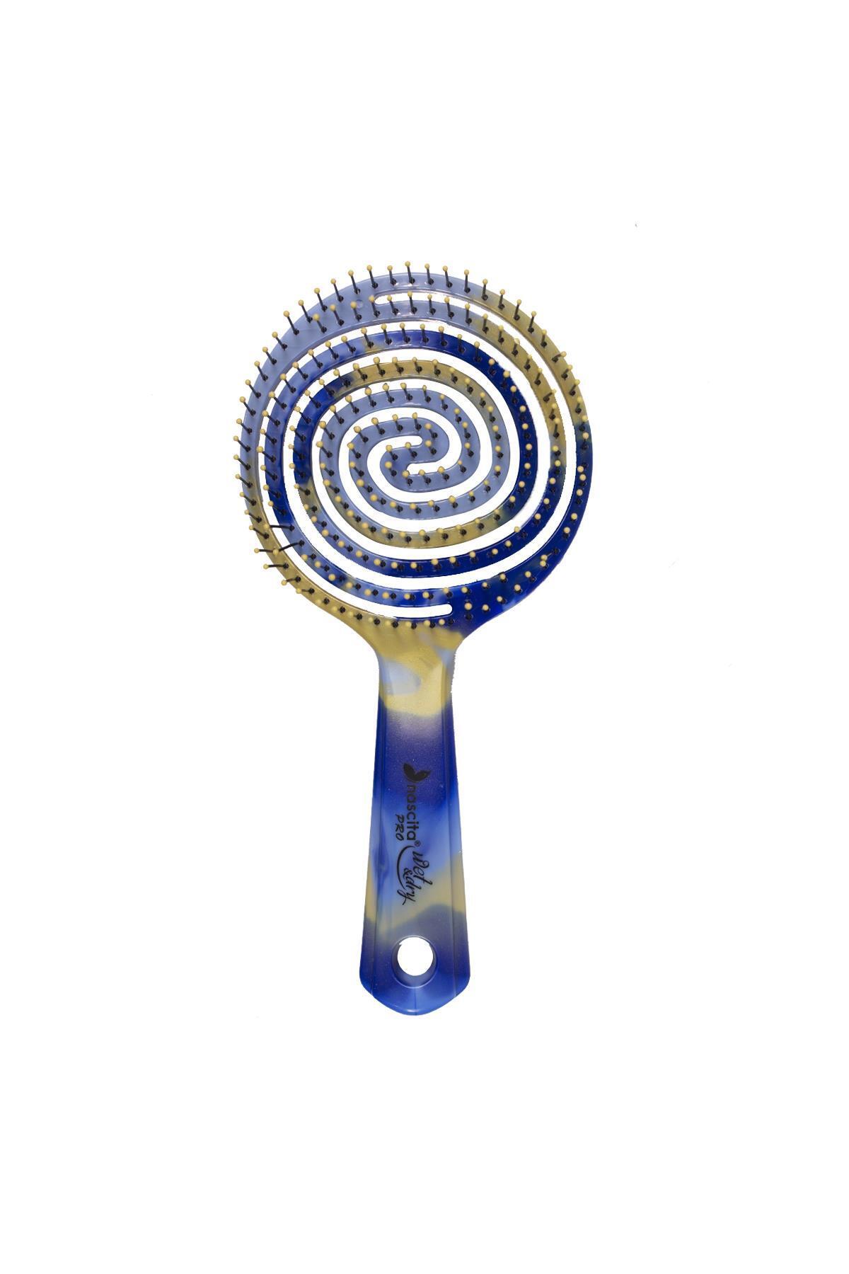 NascitaSAÇ FIRÇALARI / TARAKLARNascita Pro Mavi Mermer Büyük Boy Üç Boyutlu Açma Tarama Fırçası No: 37