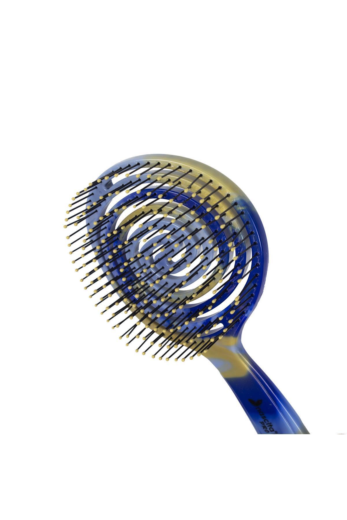 NascitaSAÇ FIRÇALARI / TARAKLARNascita Pro Mavi Mermer Büyük Boy Üç Boyutlu Açma Tarama Fırçası No: 37