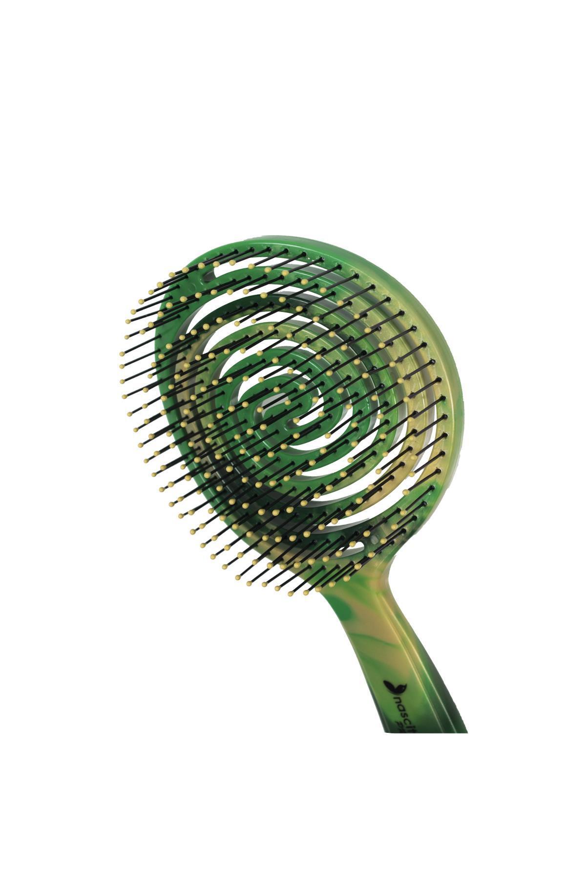 NascitaSAÇ FIRÇALARI / TARAKLARNascita Pro Yeşil Mermer Büyük Boy Üç Boyutlu Açma Tarama Fırçası No: 37