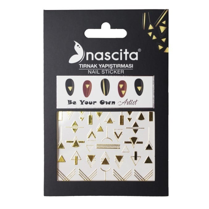 NascitaTIRNAK ÜRÜNLERİNascita Tırnak Üstü Sticker Gold Üçgen Şekli Temalı