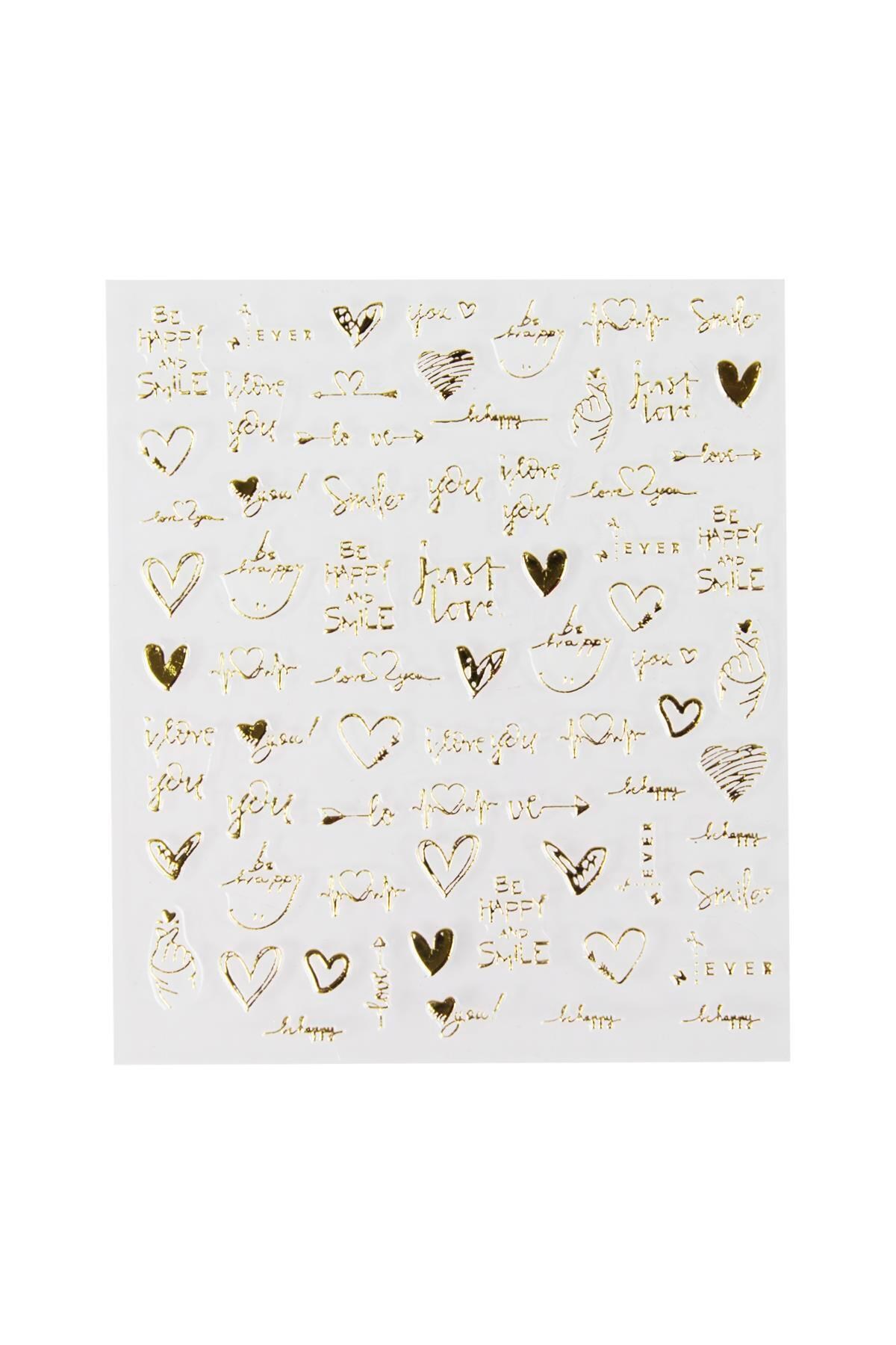 NascitaTIRNAK ÜRÜNLERİNascita Tırnak Üstü Sticker Gold Kalp Temalı