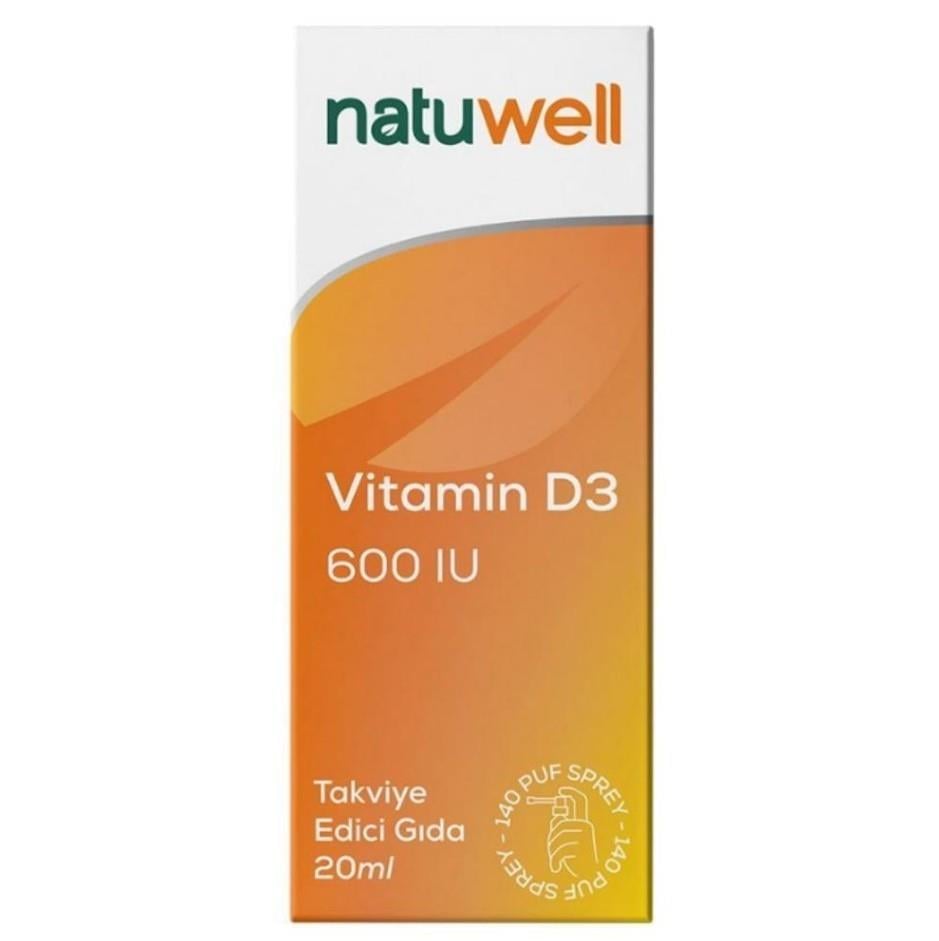 NatuwellVİTAMİN-MİNERALLERNatuwell Vitamin D3 600IU Sprey 20 ml