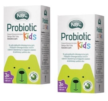 NBLPROBİYOTİKLERNBL Probiotic Kids 30 Çiğneme Tableti 2'li
