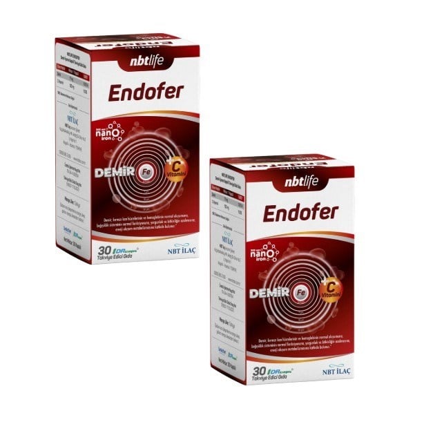 NBT LIFEVİTAMİN-MİNERALLERNbt Life Endofer 30 Kapsül - 2 Adet