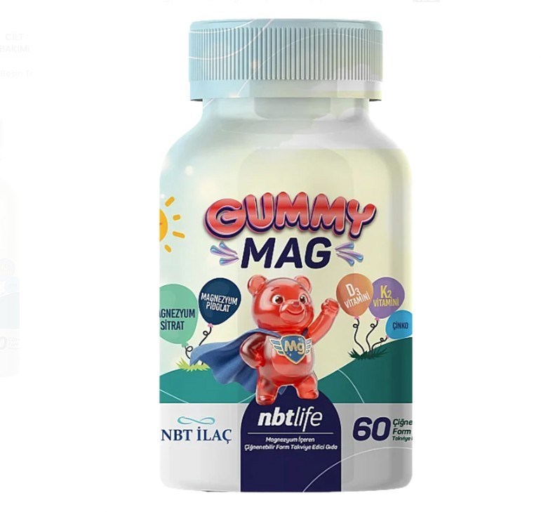 NBTÇOCUKLAR İÇİN BESİN TAKVİYELERİNbt Life Gummy Mag 60 Çiğnenebilir Jel Form