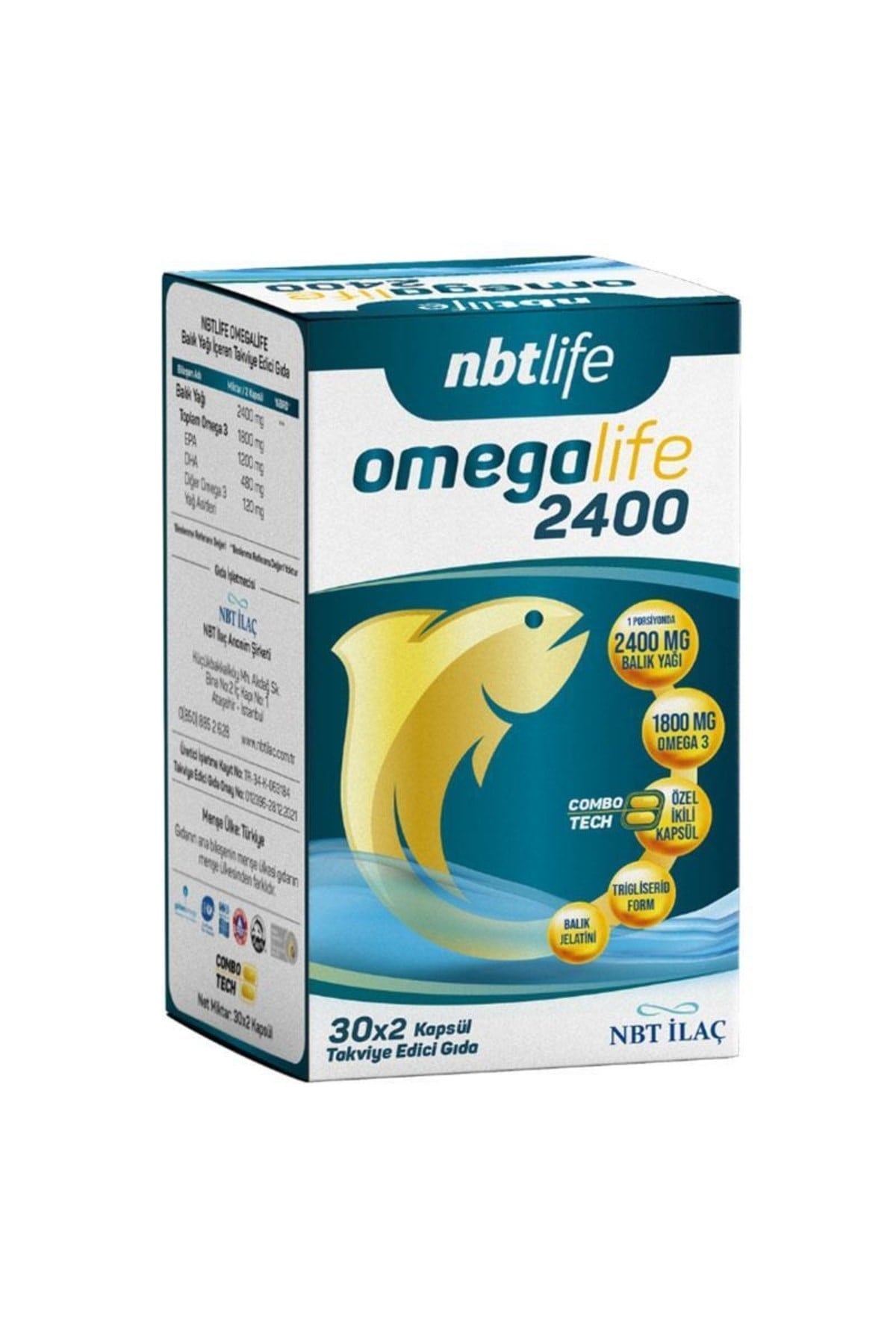 NBTOMEGA-3 / BALIK YAĞLARINbt Life Omegalife 2400 60 Kapsül