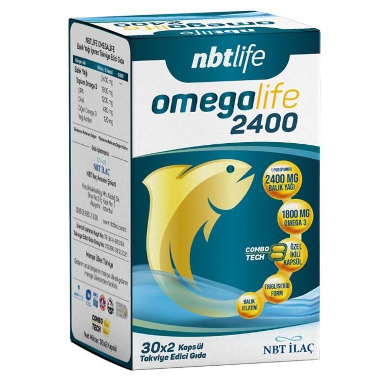 NBTOMEGA-3 / BALIK YAĞLARINbt Life Omegalife 2400 60 Kapsül