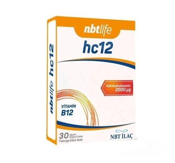 NBTVİTAMİN-MİNERALLERNbt Life HC12 Vitamin B12 30 Tablet