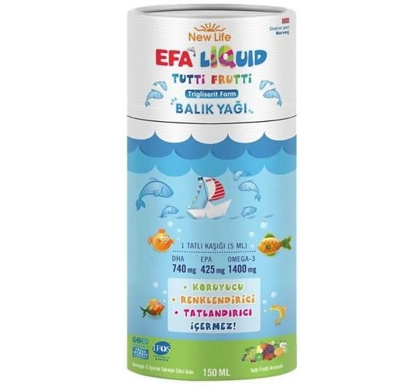 NEW LIFEÇOCUKLAR İÇİN BESİN TAKVİYELERİNew Life EFA Liquid Orange 150 ml