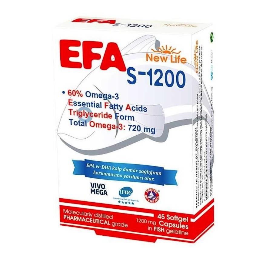 NEWLİFEOMEGA-3 / BALIK YAĞLARINewlife EFA S-1200 Omega 3 45 Kapsül