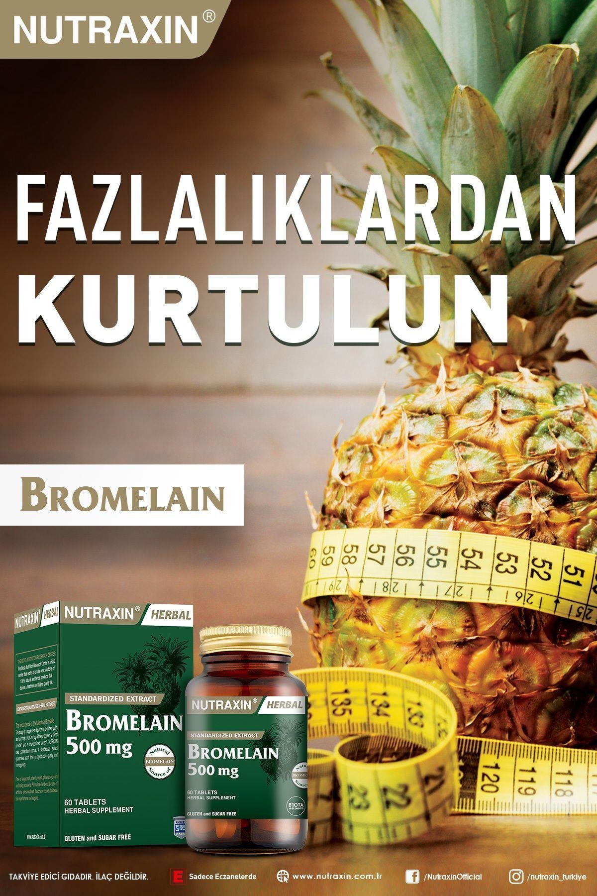 NUTRAXINBİTKİSEL ÜRÜNLERNutraxin Bromelain 500 mg 60 Kapsül