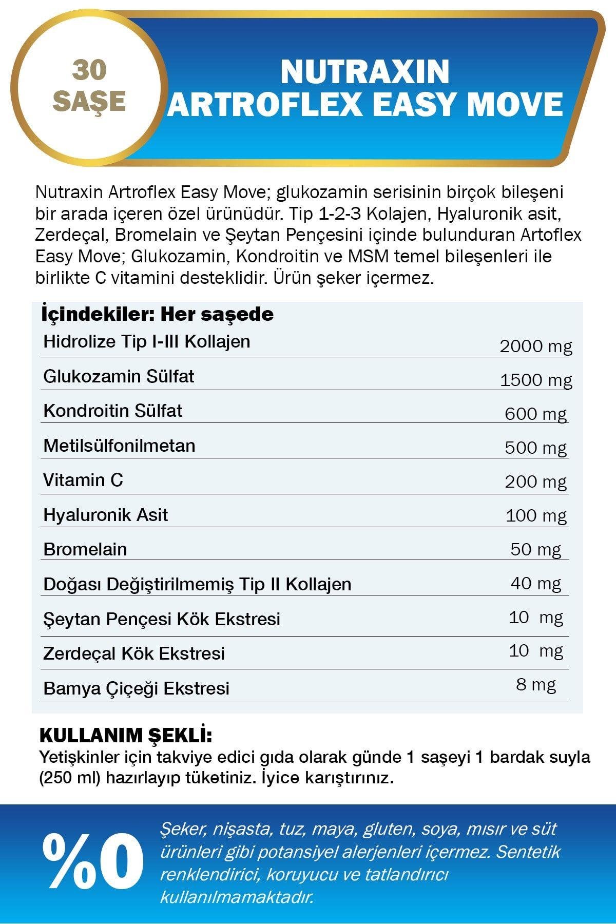 NUTRAXINKOLAJENLERNutraxin Artroflex Easy Move 30 Saşe