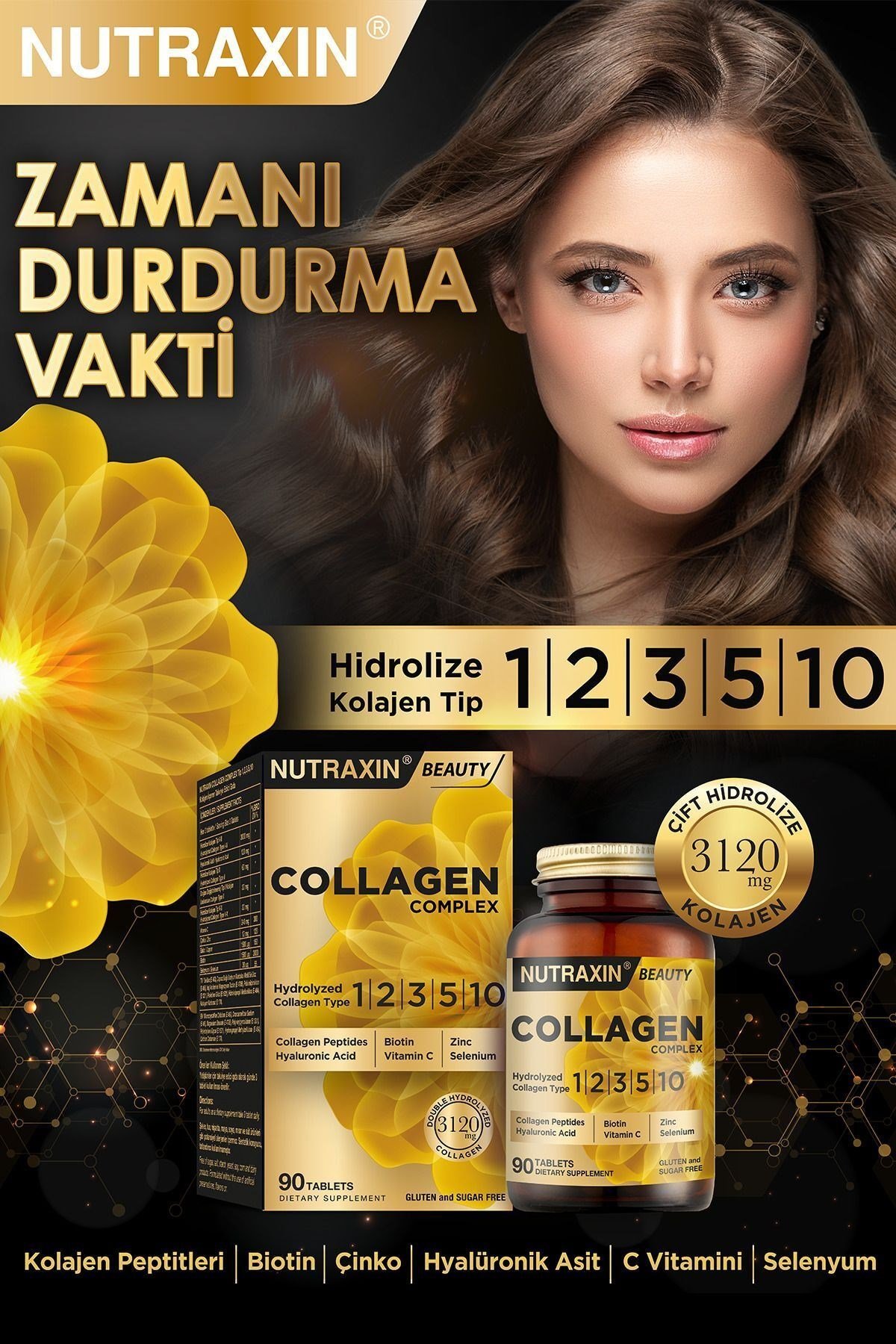 NUTRAXINKOLAJENLERNutraxin Beauty Collagen Complex 90 Tablet