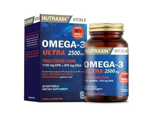 NUTRAXINOMEGA-3 / BALIK YAĞLARINutraxin Omega 3 Ultra 2500 mg 30 Kapsül