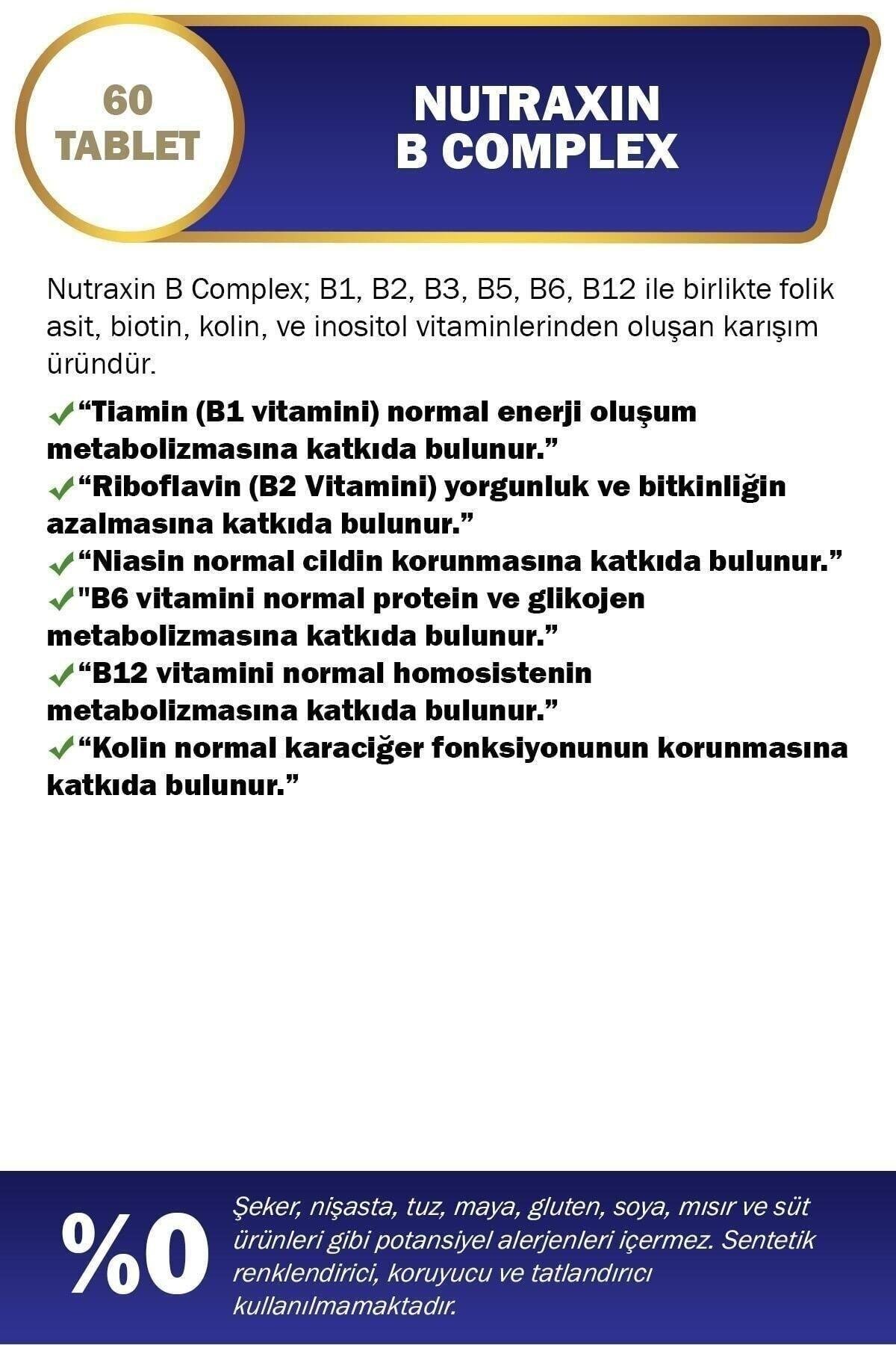 NUTRAXINVİTAMİN-MİNERALLERNutraxin B Complex Vitamin 60 Kapsül