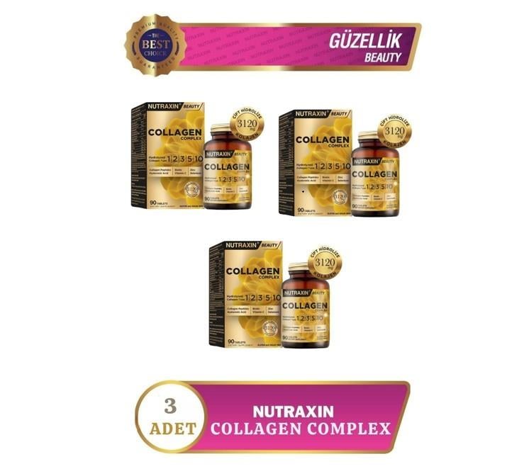 NUTRAXINVİTAMİN-MİNERALLERNutraxin Beauty Collagen Complex 90 Tablet 3 Adet
