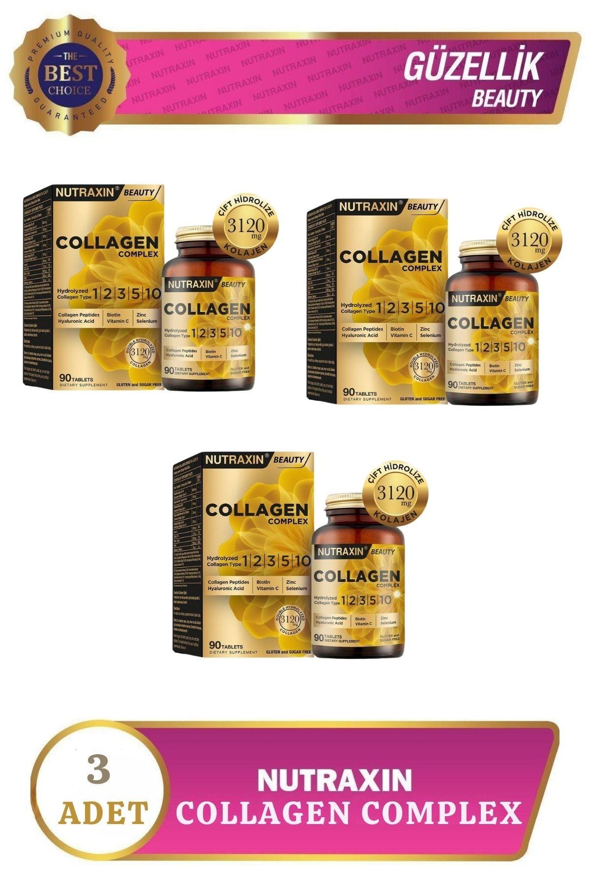 NUTRAXINVİTAMİN-MİNERALLERNutraxin Beauty Collagen Complex 90 Tablet 3 Adet