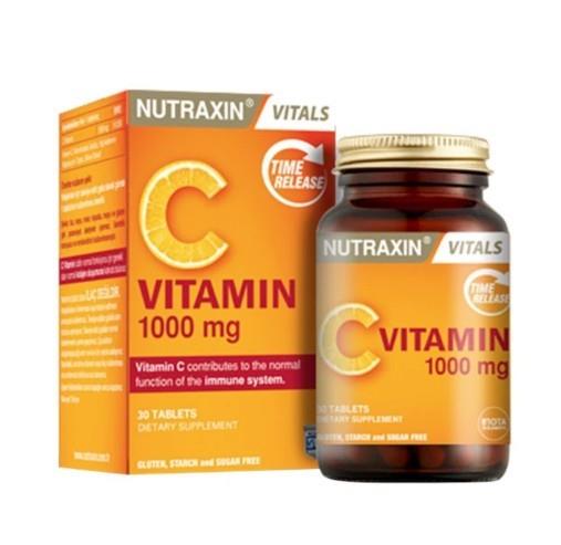 NUTRAXINVİTAMİN-MİNERALLERNutraxin C Vitamini 1000 mg Zaman Salınımlı 30 Tablet