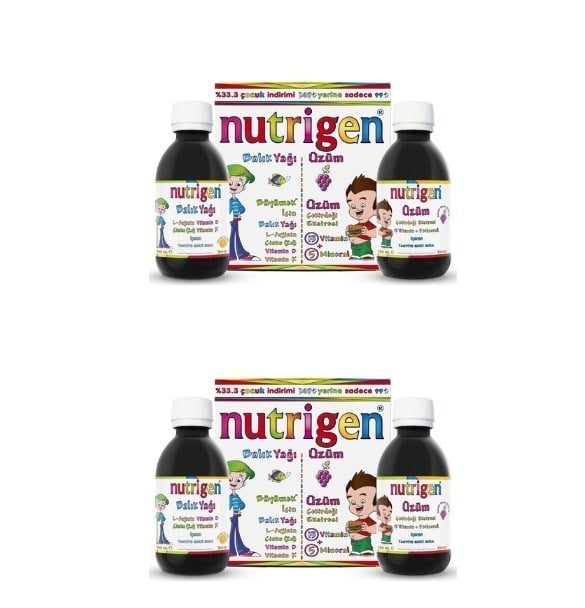 NUTRİGENVİTAMİN-MİNERALLERNutrigen Balık Yağı Şurup 200 ml + Üzüm Şurup 200 ml 2 Adet