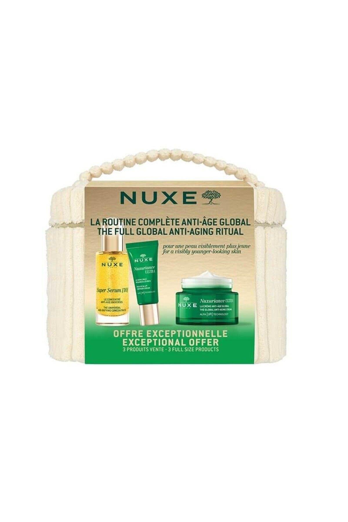 NUXECİLT BAKIM SETLERİNuxe Nuxuriance Ultra Yaşlanma Karşıtı Bakım Seti - Serum 30 ml + Göz ve Dudak Kremi 15 ml + Yüz Kremi 50 ml