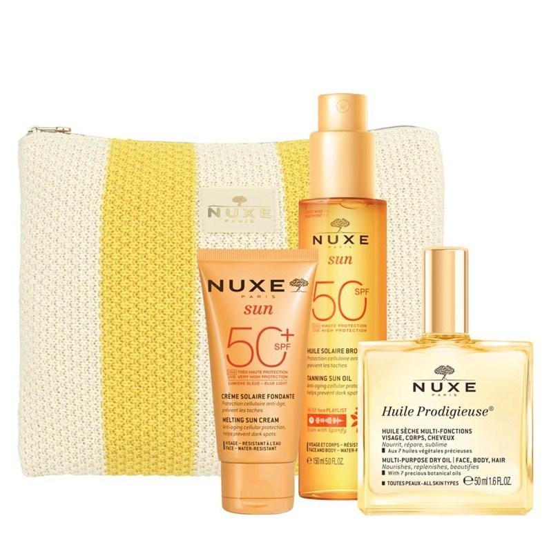 NUXEGÜNEŞ ÜRÜNLERİNuxe Güneş Bakım Seti - Bronzlaştırıcı Güneş Yağı SPF50 150 ml + Güneş Kremi SPF50 + Kuru Yağ 50 ml