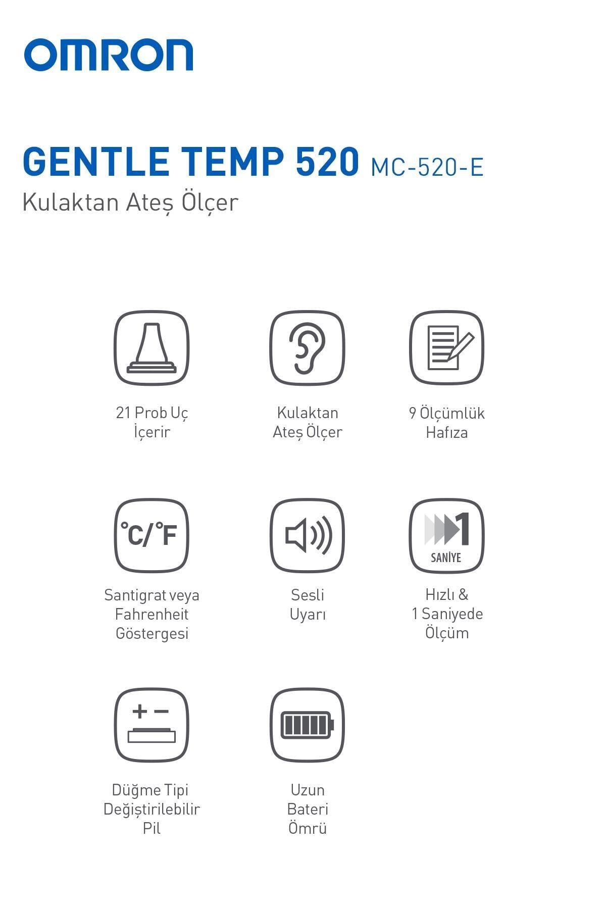 OMRONGENEL SAĞLIK ÜRÜNLERİOmron Gentle Temp 520 Kulaktan Ateş Ölçer