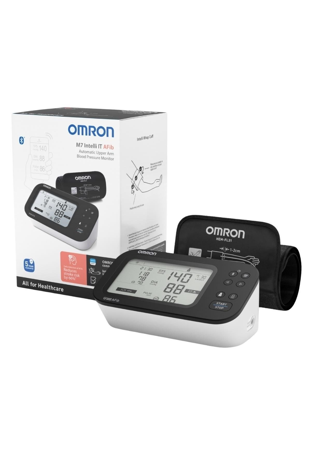 OMRONTANSİYON ALETLERİOmron M7 Intelli It Afib HEM-7380T1-EBK Üst Kol Tansiyon Aleti
