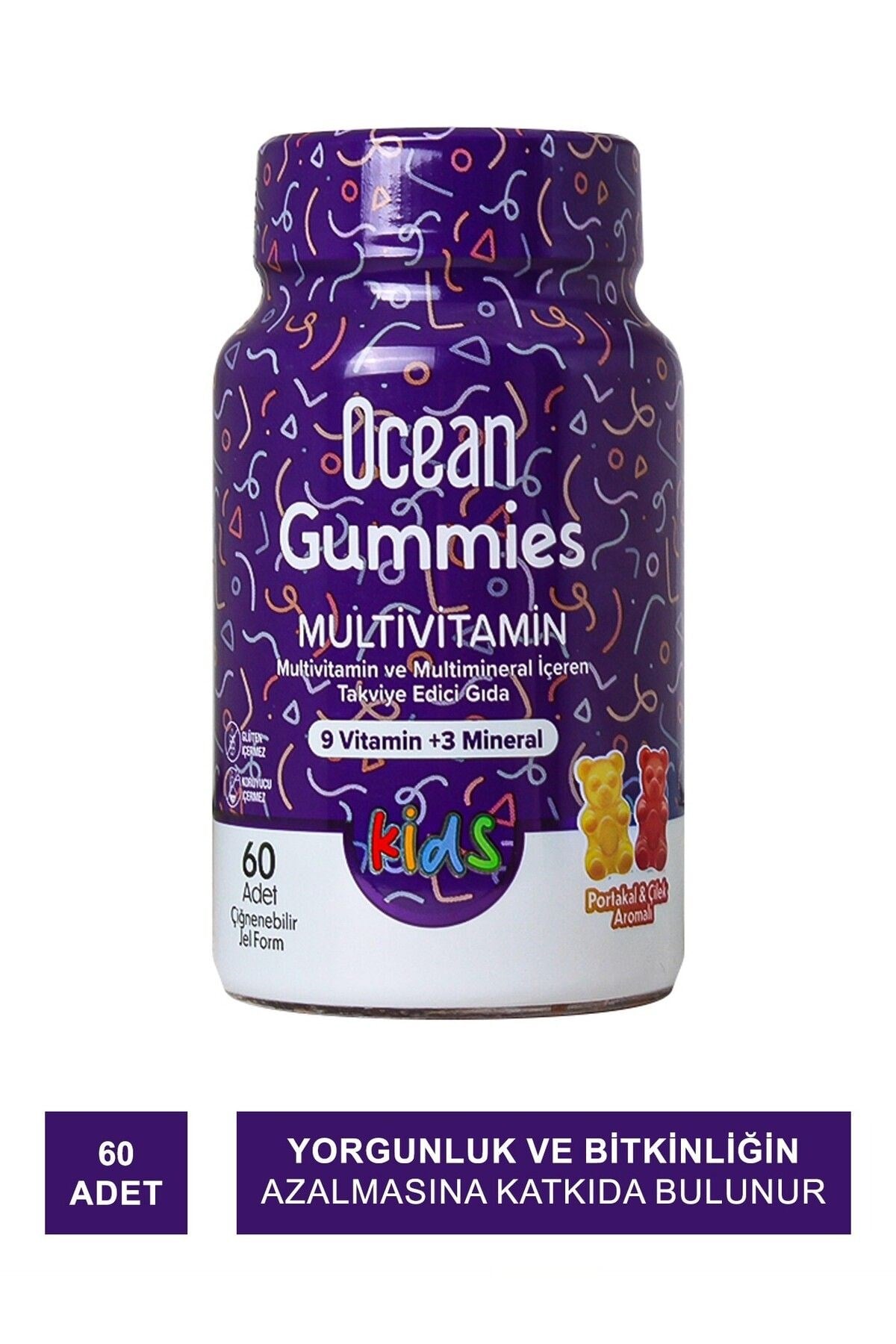 ORZAXÇOCUKLAR İÇİN BESİN TAKVİYELERİOrzax Ocean Gummies Multivitamin 60 Çiğnenebilir Jel Form