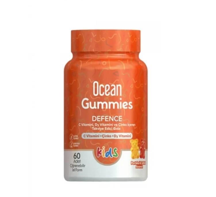 ORZAXÇOCUKLAR İÇİN BESİN TAKVİYELERİOrzax Ocean Gummies Defence 60 Adet Çiğnenebilir Form