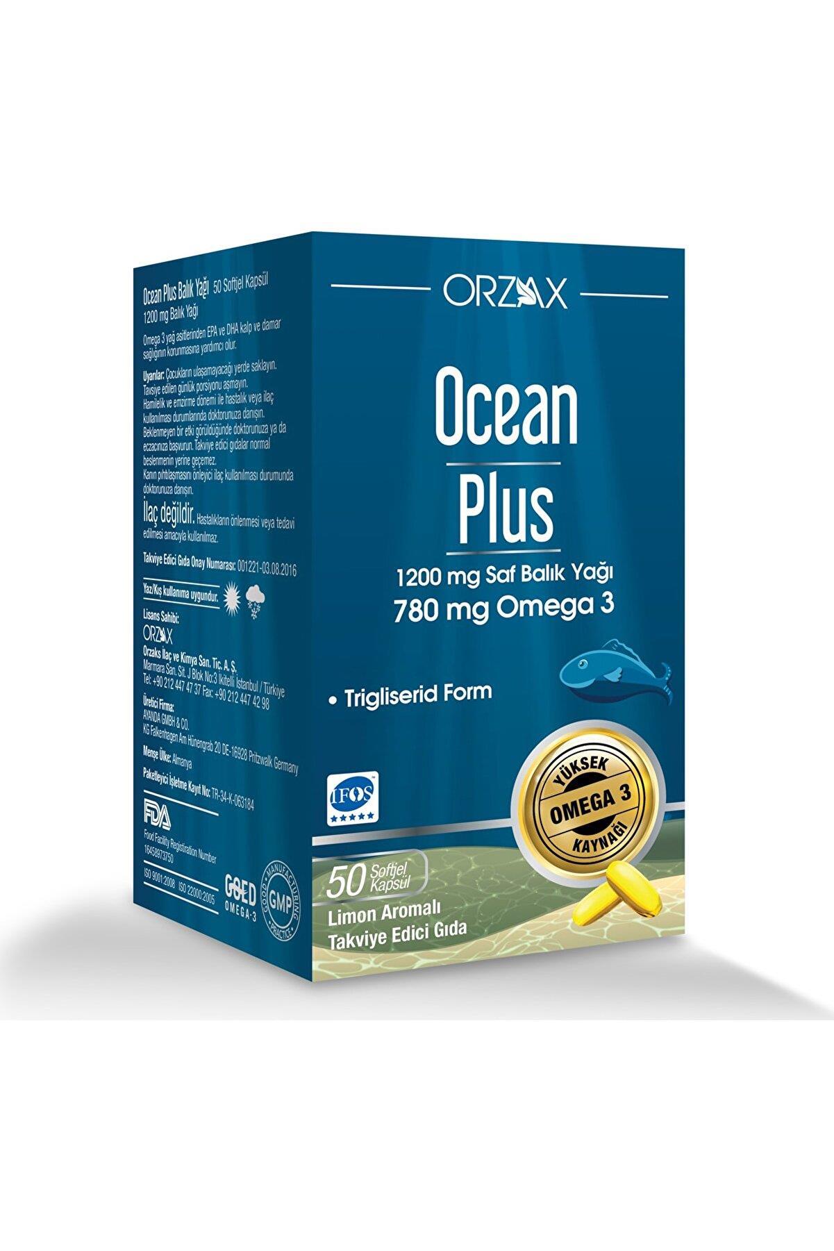 ORZAXOMEGA-3 / BALIK YAĞLARIOrzax Ocean Plus Omega-3 1200 mg 50 Kapsül