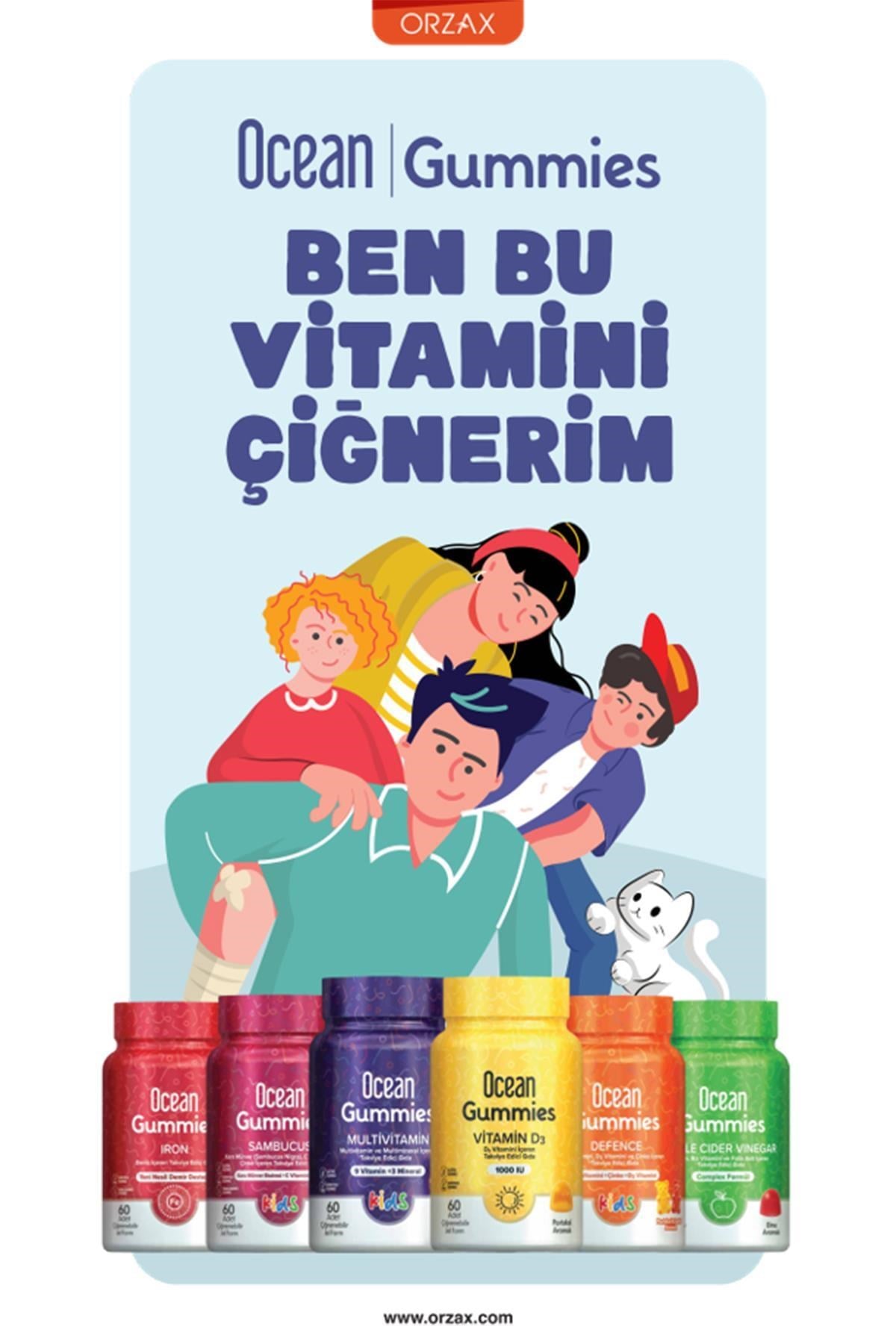 ORZAXVİTAMİN-MİNERALLEROrzax Ocean Gummies Sambucus Kids 60 Adet Çiğnenebilir Jel Form