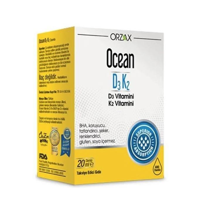 ORZAXVİTAMİN-MİNERALLEROrzax Ocean Vitamin D3K2 Damla 20 ml