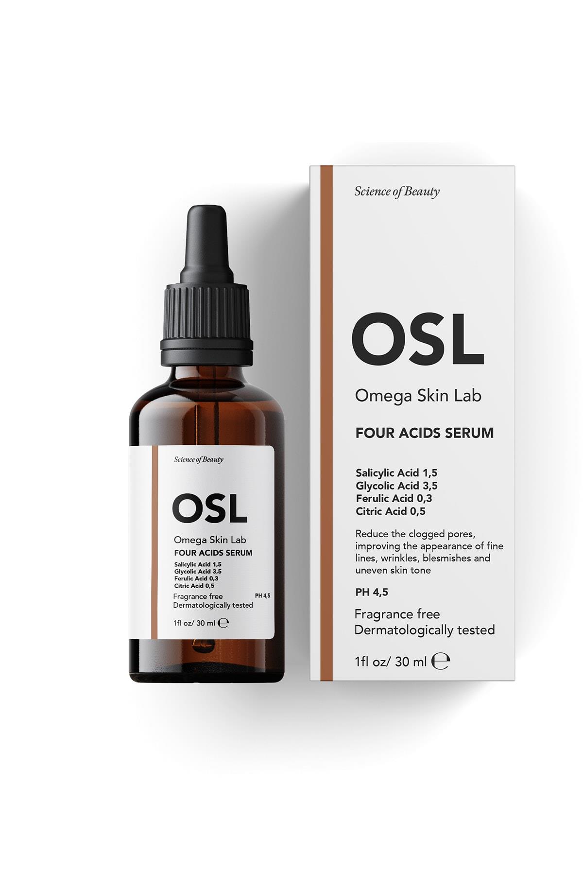 Osl Omega Skin LabCİLT BAKIM SERUMLARIOsl Omega Skin Lab Four Acids Serum 30 ml