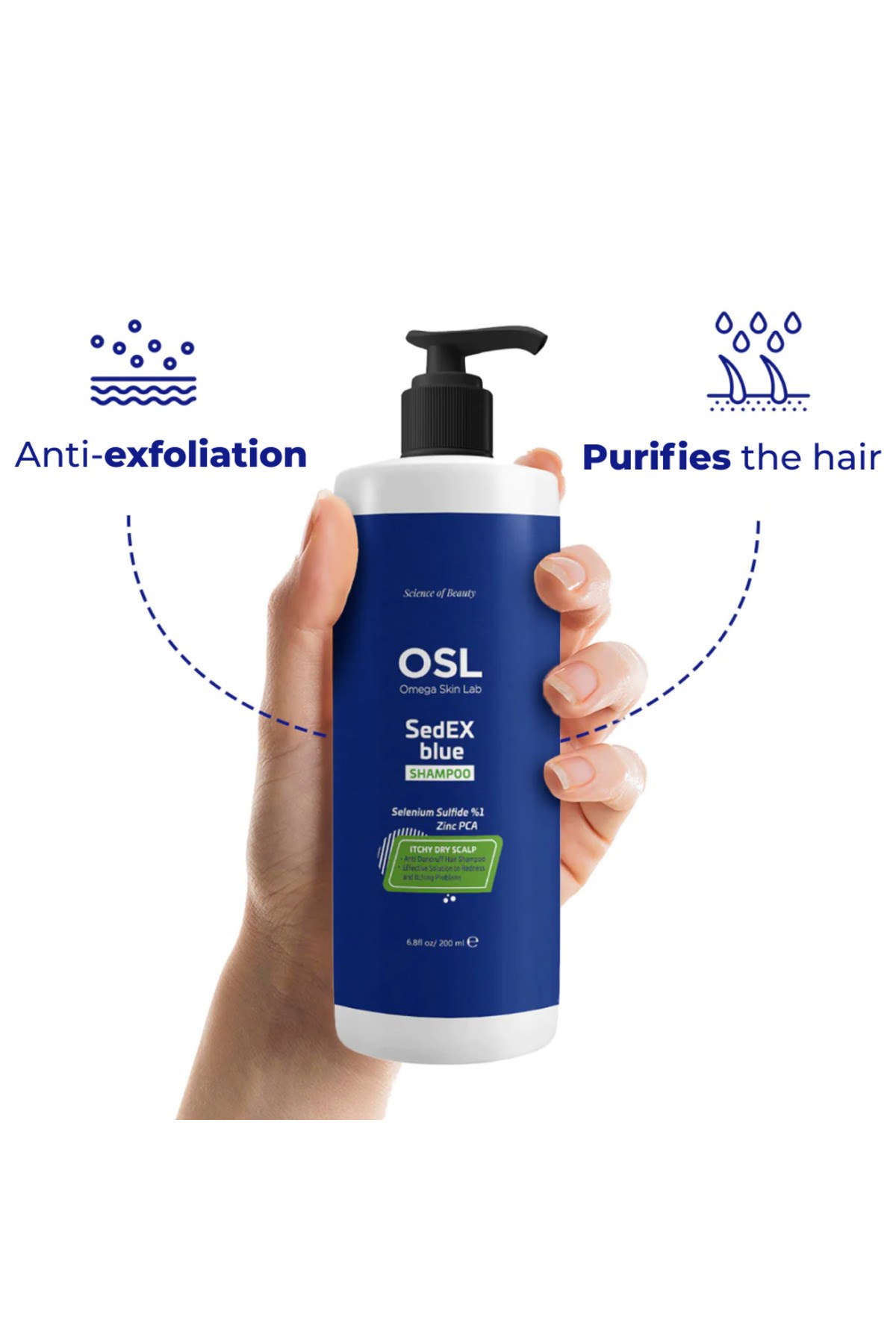 Osl Omega Skin LabŞAMPUANLAROsl Omega Skin Lab Sedex Blue Kepek Karşıtı Şampuan 200 ml