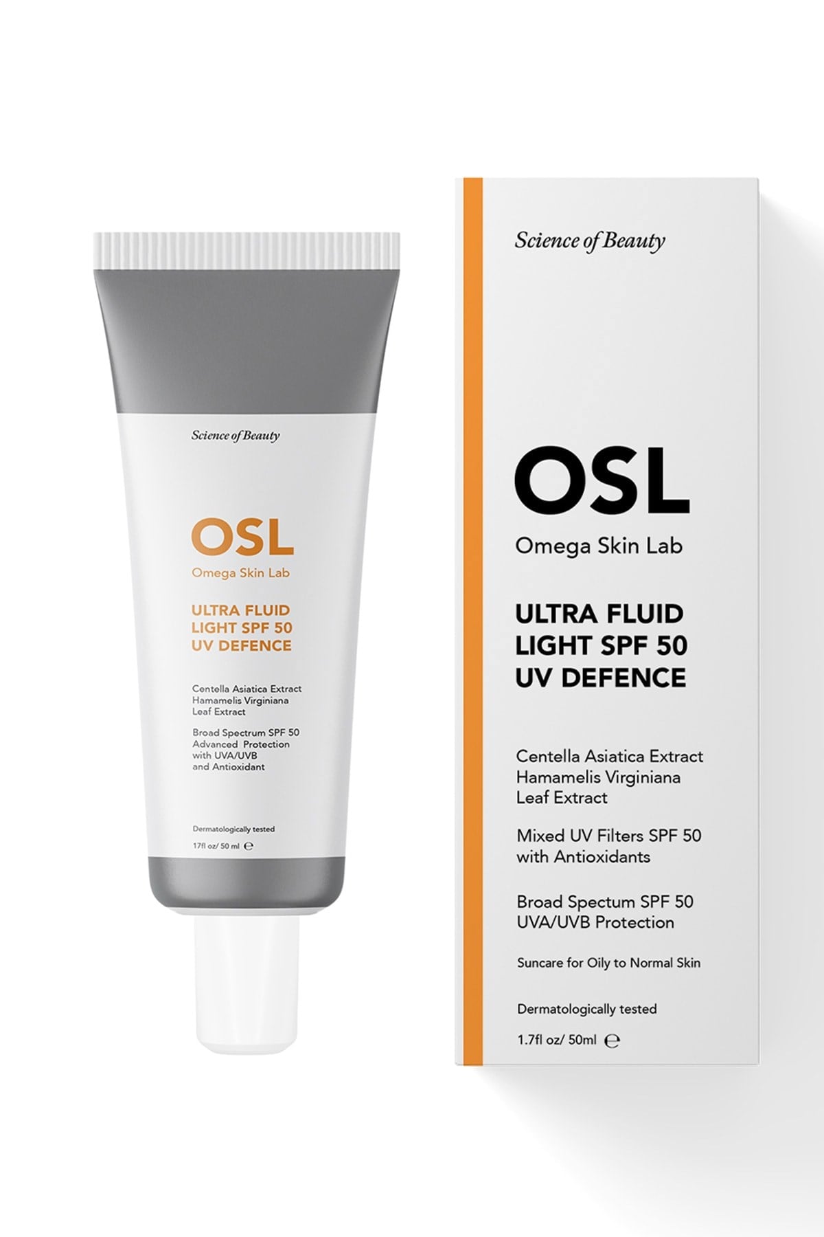 Osl Omega Skin LabYÜZ GÜNEŞ ÜRÜNLERİOsl Omega Skin Lab Ultra Fluid Light Yağlı ve Sivilceye Yatkın Ciltler için SPF 50+ UV Defence 50 ml