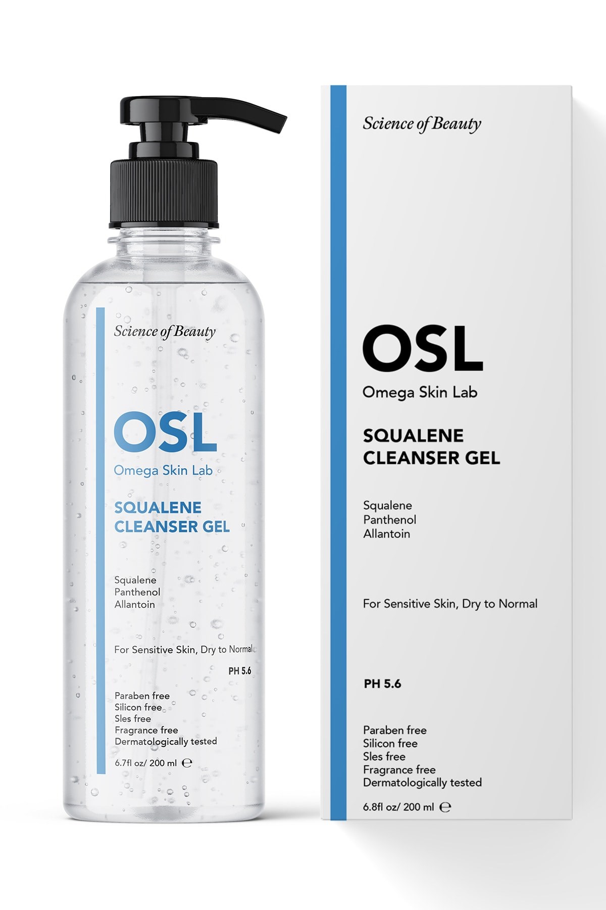 Osl Omega Skin LabYÜZ TEMİZLEYİCİLEROsl Omega Skin Lab Squalene Cleanser Gel  Makyaj ve Yüz Temizleme Jeli 200 ml